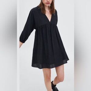 Zara TRF  Collection VNeck Puff Sleeve Dress